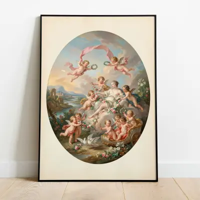 Rococo Cherubs Art Print French Mythological Allegory Poster