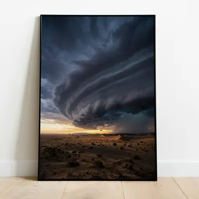 Poster Majestic Arcus Cloud in the Desert Art Print Desert Landscape Storm