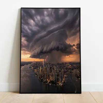 Art Print Manhattan with Impressive Arcus Cloud over New York City Skyline