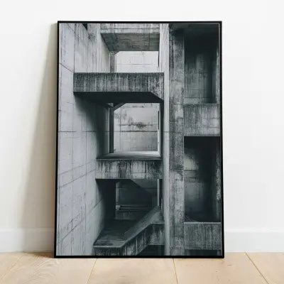 Soviet Modernism Art Print Brutalist Geometric Concrete Poster