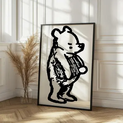 Winnie The Pooh Art Print Classic Teddy Bear Illustration After A. A. Milne