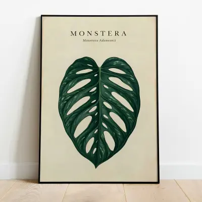 Monstera Botanical Collection Poster Botanical Art Print Monstera Adansonii Wall Decor