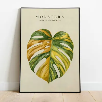 Monstera Botanical Collection Poster Botanical Art Print Wall Picture Plant Decoration