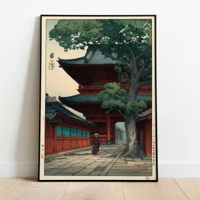 Fine Art Print Kawase Hasui Shiba Zojoji Temple Japanese Woodblock Motif