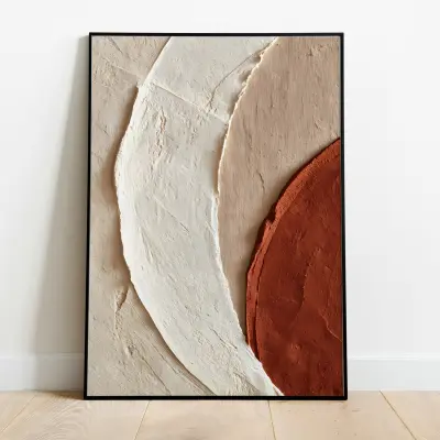 Abstract Art Print Minimalist Composition Japandi Impasto Style