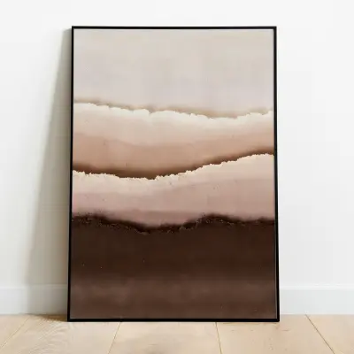 Abstract Art Print Textured Background Layered Sand Sediment Japandi Neutral Large Wall Art