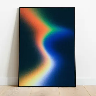 Abstract Digital Art Poster Fluid Aura Space
