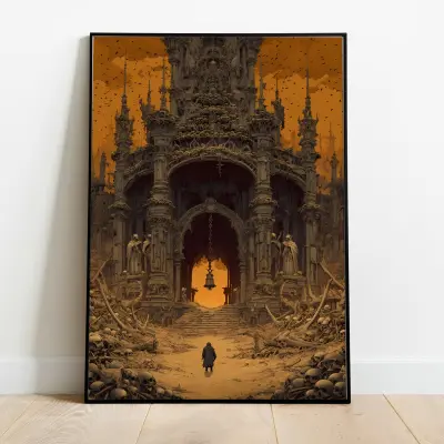 Gothic Art Giclee Print Morpheus Gallery Monolithic Gateway Bone Temple Poster