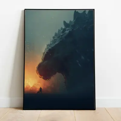 Poster Godzilla Art Print Japanese Kaiju Monster Movie Fanart Wall Decor