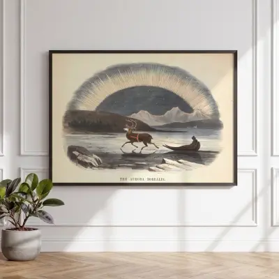 Art Print Aurora Borealis Charles H Whymper Northern Lights 1846