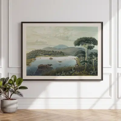 Art Print Lake Patenggang Java Lithograph Franz Wilhelm Junghuhn