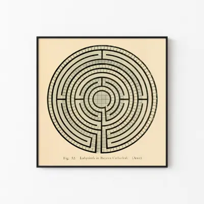 Poster Labyrinth in Bayeux Cathedral W. H. Matthews 1922