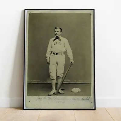 Fine Art Print Vintage Baseball Player Photography Circa 1880 Sportsman Portrait