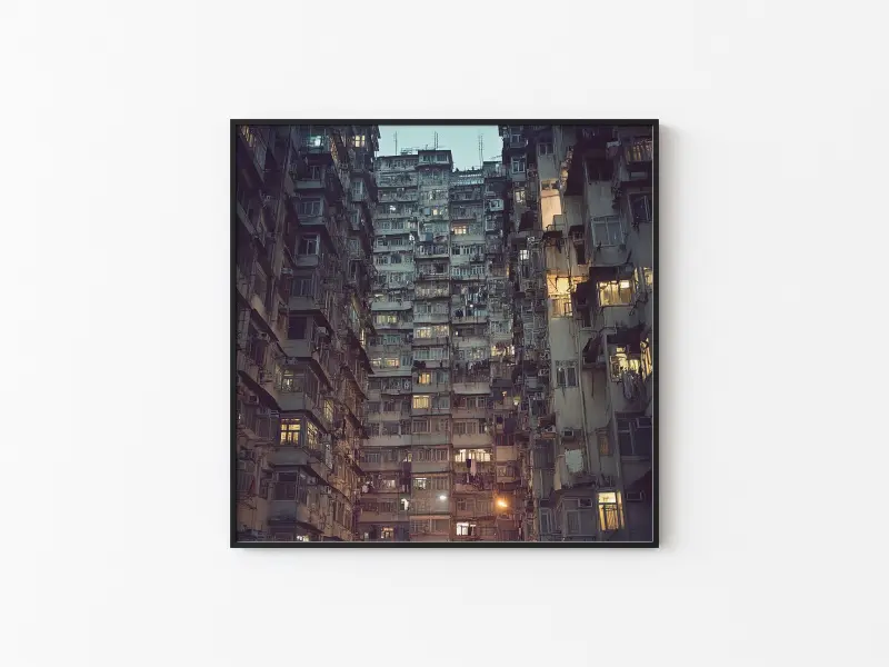 Kowloon Walled City Photography Print | Retro Hong Kong Travel Poster | Cyberpunk Wall Decor