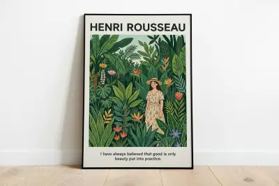 Henri Rousseau Jungle Quote Poster, Naive Art Print, Woman in Forest, Post-Impressionist Wall Decor