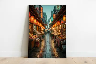 Hong Kong Noir Wall Art, Kowloon Walled City Poster, Cyberpunk City Print, Asia Photography