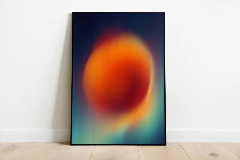 Pink Orange Aura Poster, Grainy Gradient Print, Printable Y2K Dorm Room Wall Art