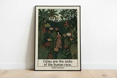 Henri Rousseau Jungle Quote Poster, Naive Art Print, Woman in Forest, Post-Impressionist Wall Decor