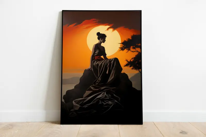 Loreley Sunrise Canvas Print in Tenebrism Style, Rhine Legend Art Print, Gift for German Studies Fan