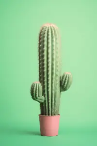 Kaktus Kunstdruck für Wand, Grüne Pflanze Poster, Botanische Illustration, Minimalistische Deko