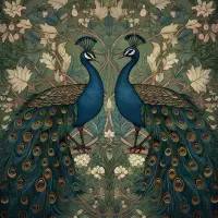William Morris Pfau Druck, Arts and Crafts Wandkunst, Vintage Poster, Ästhetisches Dekor