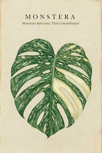 Monstera Botanical Collection Poster Botanical Art Print Wall Art Plant Nature Illustration Artwork Decoration | Monstera Adansonii